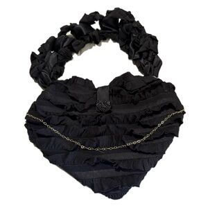 Heart Chain Black handmade shoulder bag